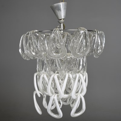 Lot 626 - 1970s ITALIAN ANGELO MANGIAROTTI GLASS PENDANT LIGHT FOR VISTOSI
