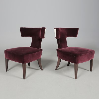Lot 606 - ATTRIBUTED TO THE SOFA & CHAIR COMPANY PORTMAN OCCASIONAL CHAIRS, A PAIR.