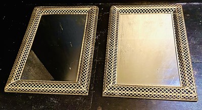 Lot 292 - PAIR OF WALL MIRRORS WITH PIERCED GILT METAL FRAMES