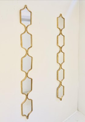 Lot 246 - PAIR OF ACCENT WALL MIRRORS IN GILT METAL FRAMES