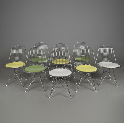 Lot 587 - SET OF EIGHT VITRA EAMES DKX DINING CHAIRS