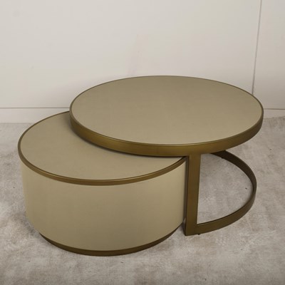 Lot 583 - ATTRIBUTED TO KEIICHI HAZLEMERE NESTING COFFEE TABLES. (2)