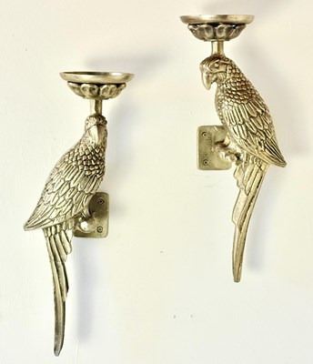 Lot 247 - PAIR OF GILT METAL PARROT WALL SCONCES