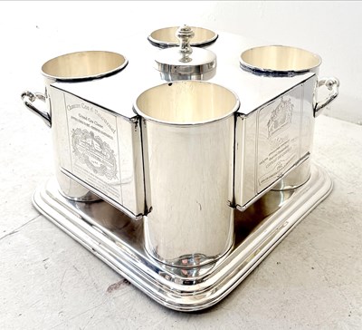 Lot 299 - POLISHED METAL FOUR BOTTLE WINE COOLER