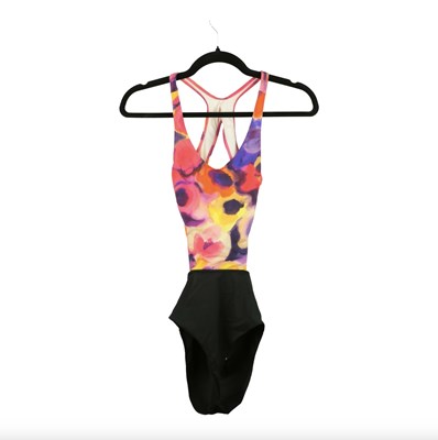 Lot 127 - CHANEL 15S WATERCOLOUR PRINT SWIMSUIT - FR36