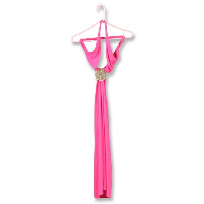 Lot 41 - CELINE BY MICHAEL KORS S/S 2004 RUNWAY EMBELLISHED CUTOUT HALTER DRESS - PINK - UK 10