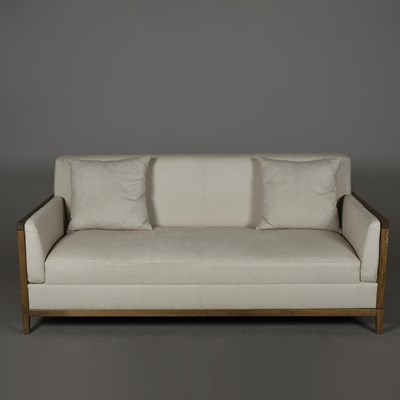Lot 783 - SOFA IN NEUTRAL HERRINGBONE UPHOLSTERY