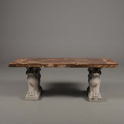 Lot 456 - COFFEE TABLE WITH MARBLE TOP