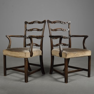 Lot 402 - OPEN ARMCHAIRS, A PAIR