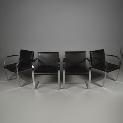 Lot 637 - AFTER LUDWIG MIES VAN DER ROHE BRNO STYLE CHAIRS, A SET OF 4