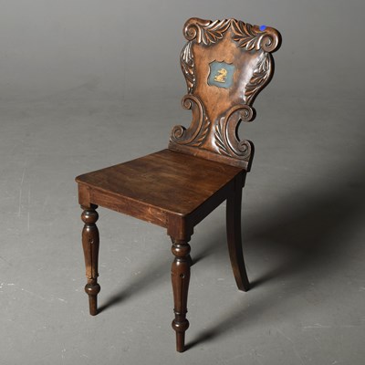 Lot 310 - HALL CHAIR, WM IV MAHOGANY