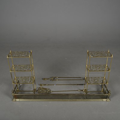 Lot 232 - BRASS FIRESIDE ITEMS, SIX