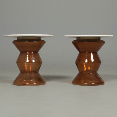 Lot 649 - SIDE TABLES, A PAIR