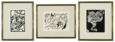 Lot 23 - WASSILY KANDINSKY. A SET OF THREE WOODCUTS