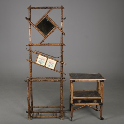Lot 333 - AESTHETIC JAPONISM OCCASSIONAL TABLE AND COAT STAND. (2)