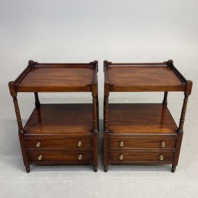 Lot 544 - PAIR OF GEORGIAN STYLE MAHOGANY BEDSIDE TABLES (2)