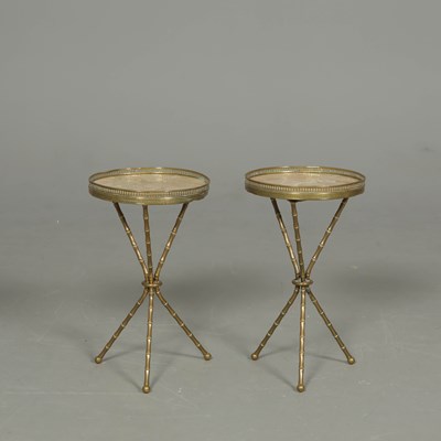 Lot 103 - FAUX BAMBOO SIDE TABLES IN THE MANNER OF MAISON BAGUES (2)