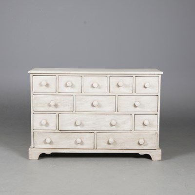 Lot 530 - PAINTED BANK OF THIRTEEN DRAWERS