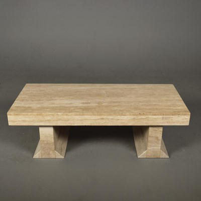 Lot 445 - TRAVERTINE COFFEE TABLE