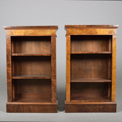 Lot 350 - NEAR PAIR OF OPEN BOOKCASES (2)