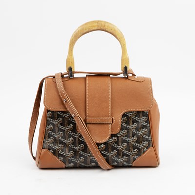Lot 8 - GOYARD SAIGON SOUPLE MINI BAG IN BLACK AND TAN