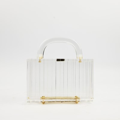 Lot 65 - L'AFSHAR LUCITE PAGODA TOP HANDLE CLUTCH