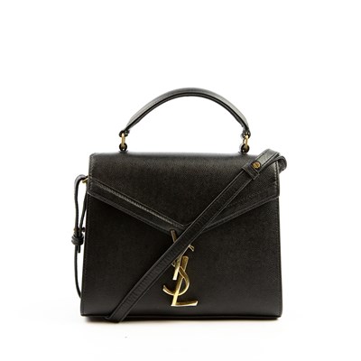 Lot 17 - SAINT LAURENT MINI CASSANDRA GRAIN DE POUDRE EMBOSSED LEATHER IN BLACK