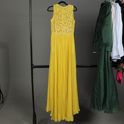 Lot 163 - ELLIE SAAB YELLOW BEADED GOWN - UK 8
