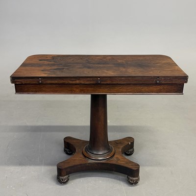 Lot 450 - WILLIAM IV ROSEWOOD CARD TABLE