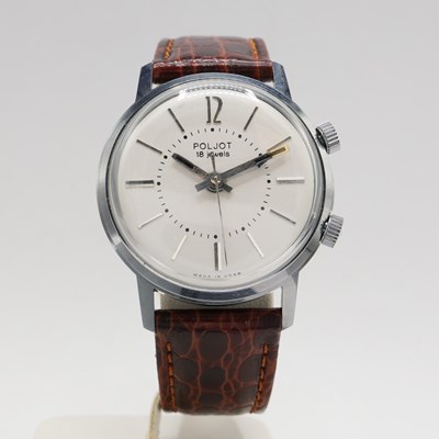 Lot 190 - A VINTAGE POLJOT SOVIET WRIST WATCH.
