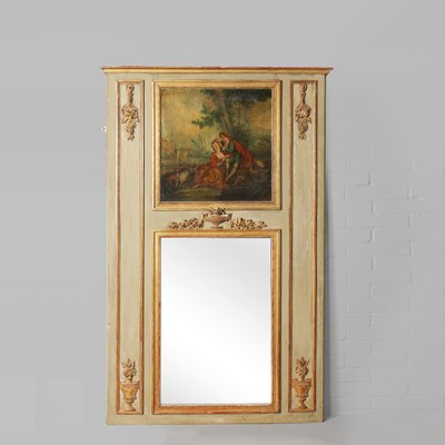 Lot 507 - LOUIS XVI GILTWOOD AND PAINTED TRUMEAU