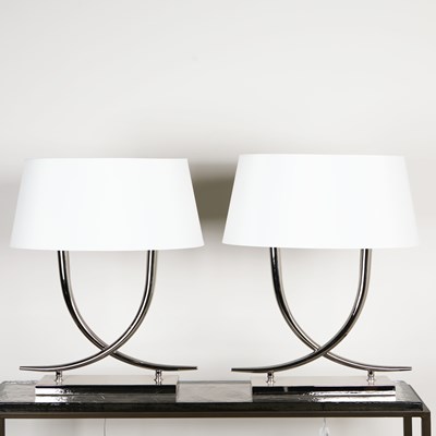 Lot 611 - R V ASTLEY TABLE LAMPS, A PAIR