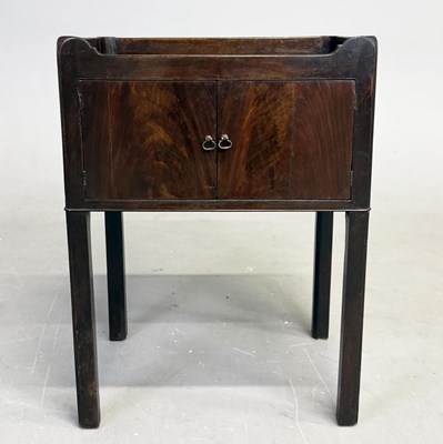 Lot 308 - GEORGE III MAHOGANY BEDSIDE CABINET