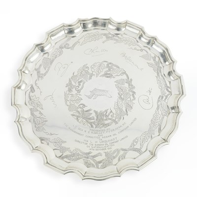 Lot 167 - AN ASIAN SILVER SALVER