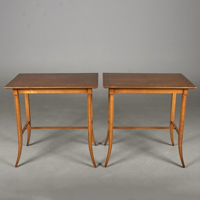 Lot 510 - PAIR OF SHERATON STYLE OCCASIONAL TABLES (2)