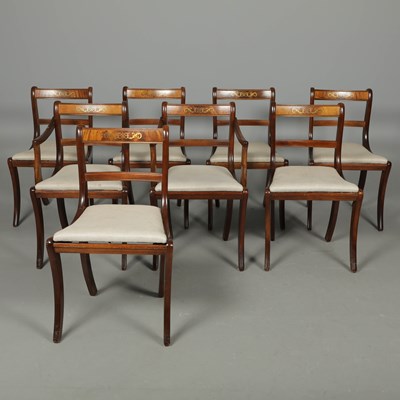 Lot 428 - DINING CHAIRS, A SET OF EIGHT