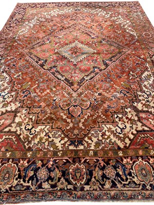 Lot 282 - ANTIQUE PERSIAN HERIZ CARPET