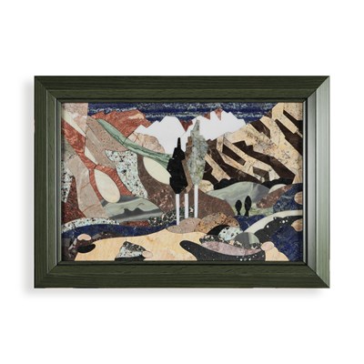 Lot 233 - PIETRA DURA FRAMED PANEL