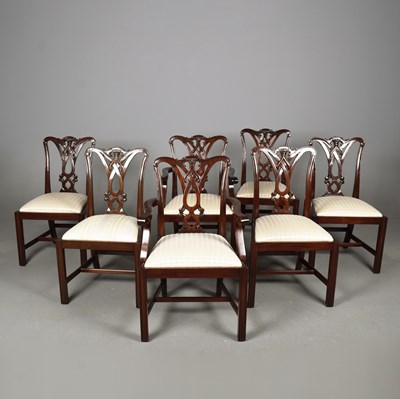 Lot 457 - DINING CHAIRS, A SET OF SEVEN