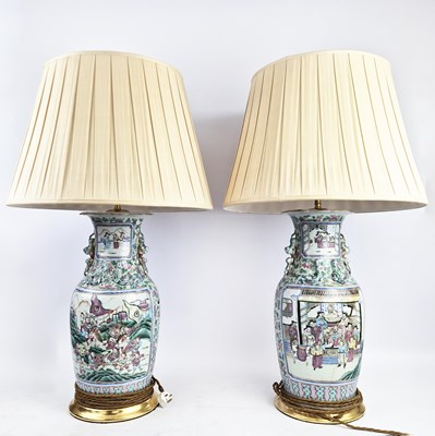 Lot 473 - CHINESE STYLE LAMPS, A PAIR