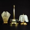 Lot 222 - SET OF THREE MID CENTURY CONTINENTAL GLASS AND GILT METAL TABLE LAMPS