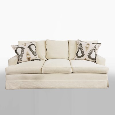 Lot 443 - SOFA, IN RIBBED NEUTRAL FABRIC