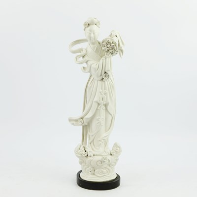 Lot 215 - A CHINESE BLANC DE CHINE FIGURE OF GUANYIN