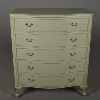 Lot 483 - PAINTED SERPENTINE CHEST