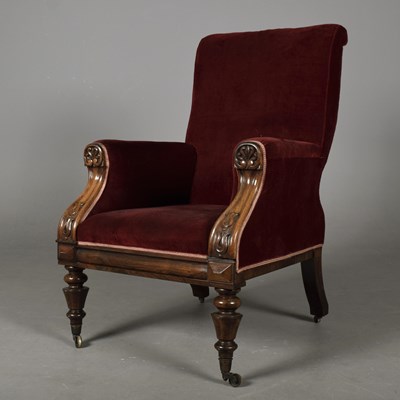 Lot 488 - WILLIAM IV ROSEWOOD ARMCHAIR
