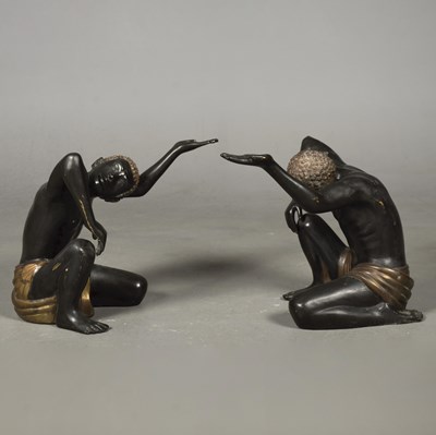 Lot 446 - TWO BRONZE BLACKAMOOR FIGURES (2)