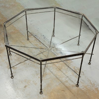 Lot 680 - DIEGO GIACOMETTI STYLE HEXAGONAL DINING TABLE BY SEBASTIAN FISHER