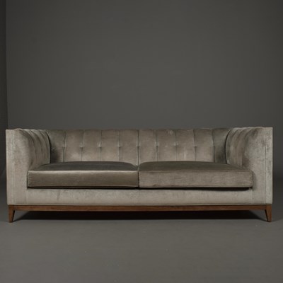 Lot 597 - SOFA & CHAIR COMPANY SOFA WITH GREY VELVET UPHOLSTERY
