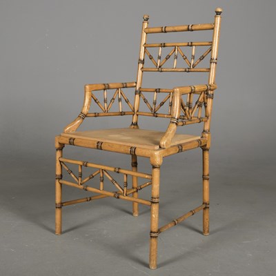 Lot 312 - OPEN ARMCHAIR, BAMBOO