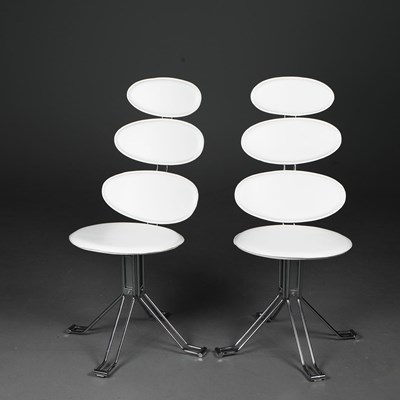 Lot 355 - SWIVEL CHAIRS, A PAIR.